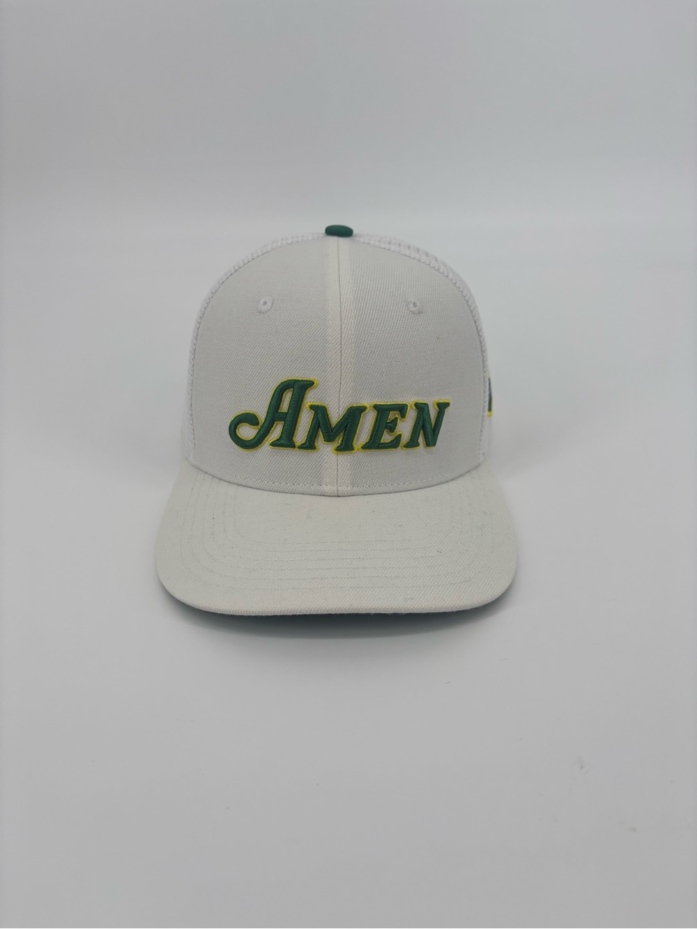 Grindin Golf Co Amen Trucker Hat Snapback White Green Augusta Masters Golf Cap